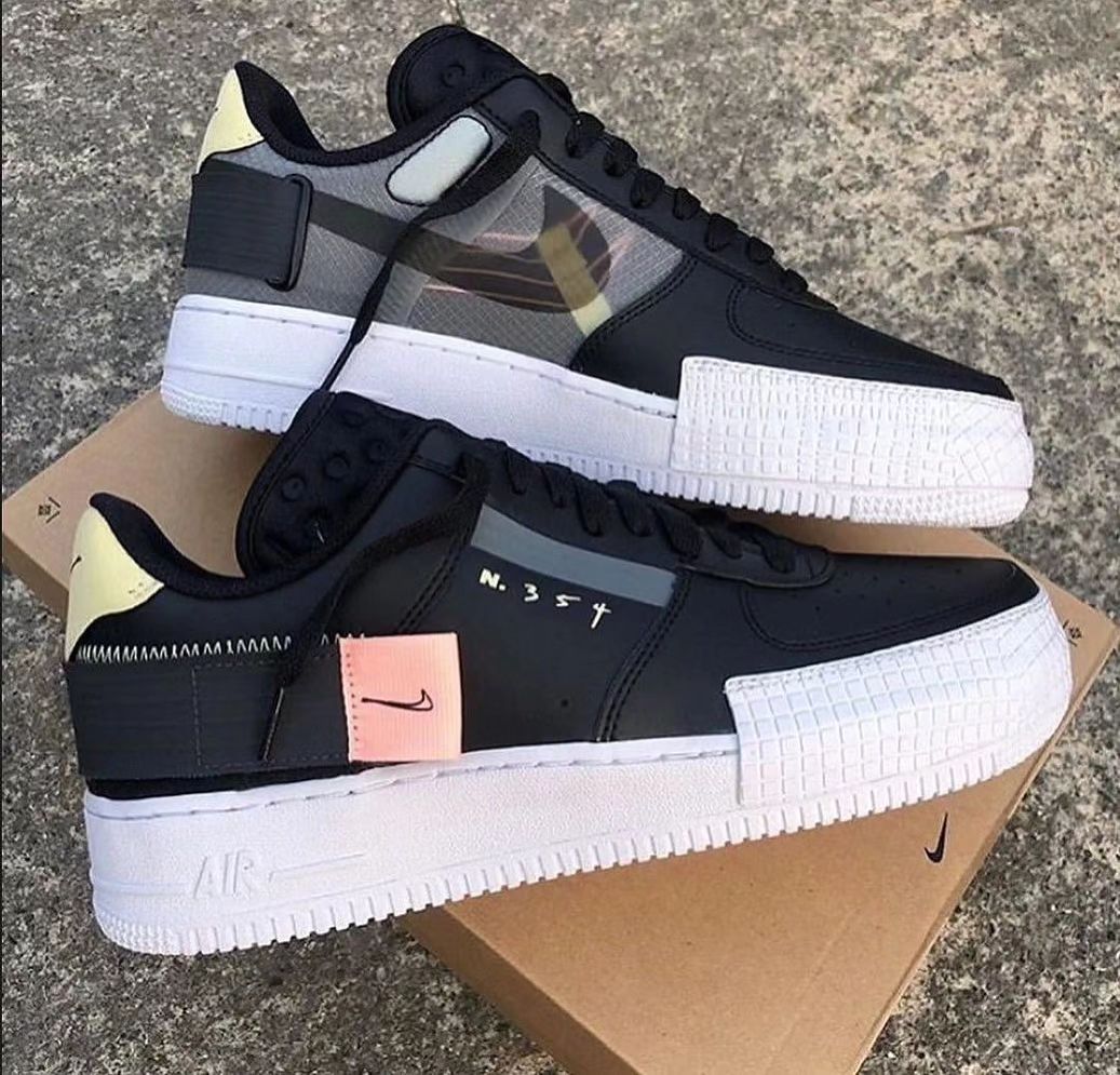 Custom Air Force 1 Elastic Stripe Black