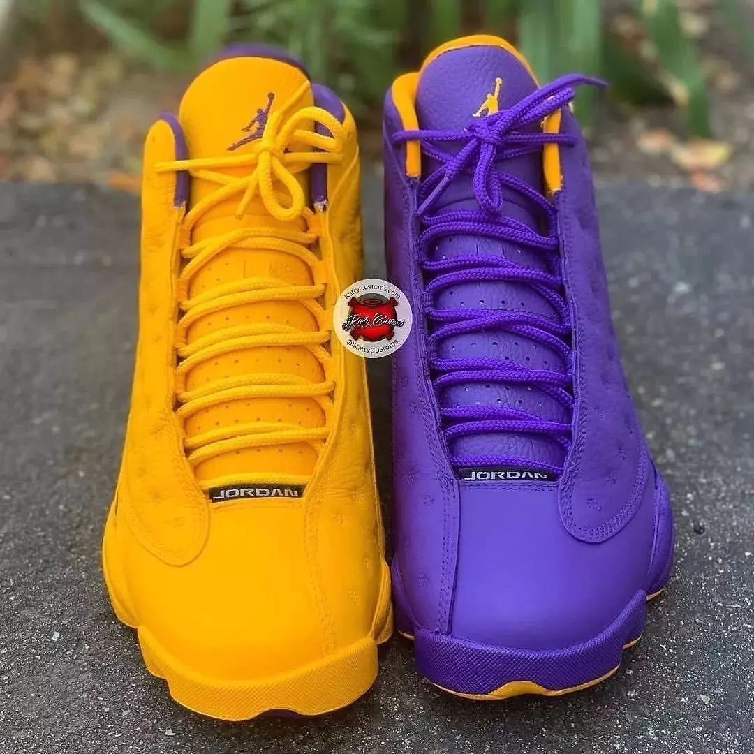 Custom Air Jordan 12 Yellow Purple