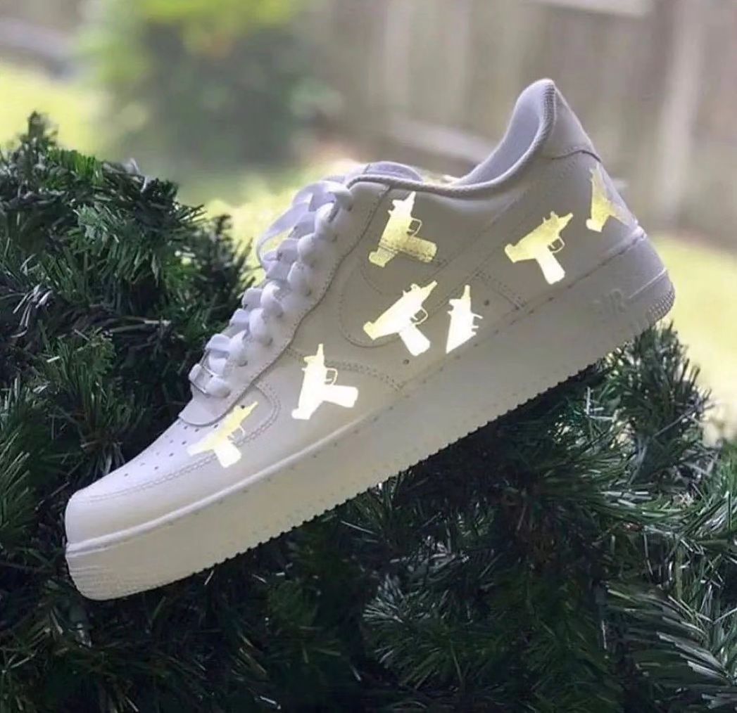 Custom Air Force 1 Reflective Water Gun White