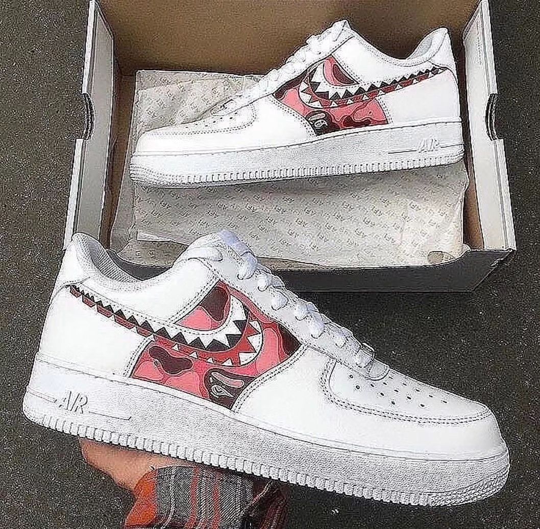 Custom Air Force 1 White Teeth Tongue