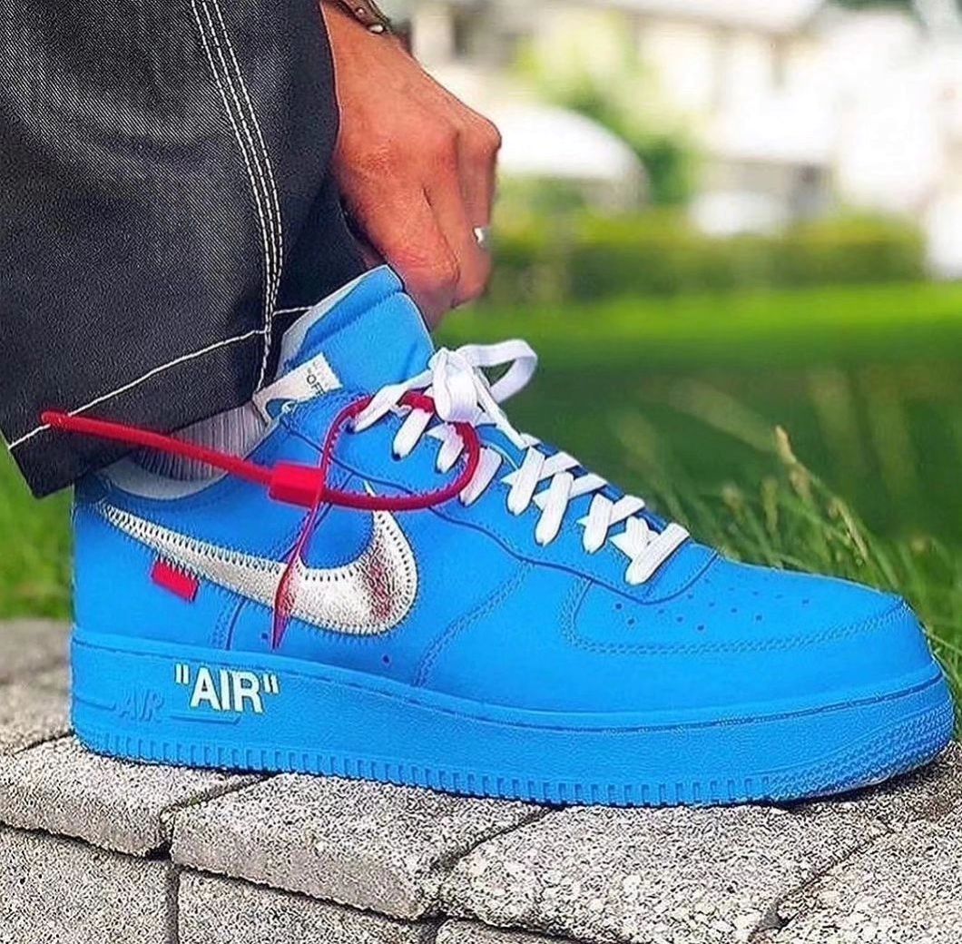 Custom Air Force 1 Blue Slivery Swoosh
