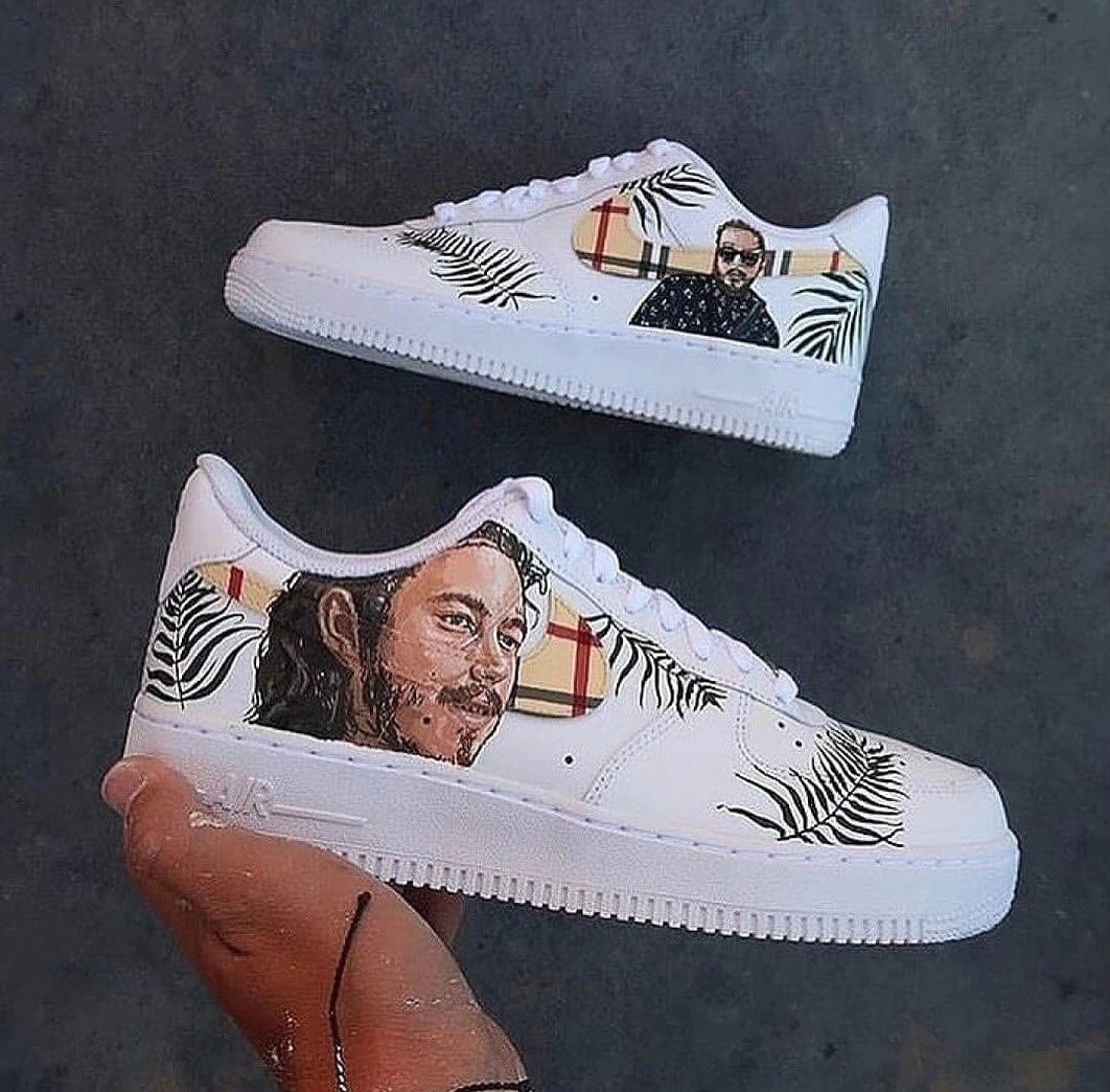 Custom Air Force 1 Potrait Man Green Leaf