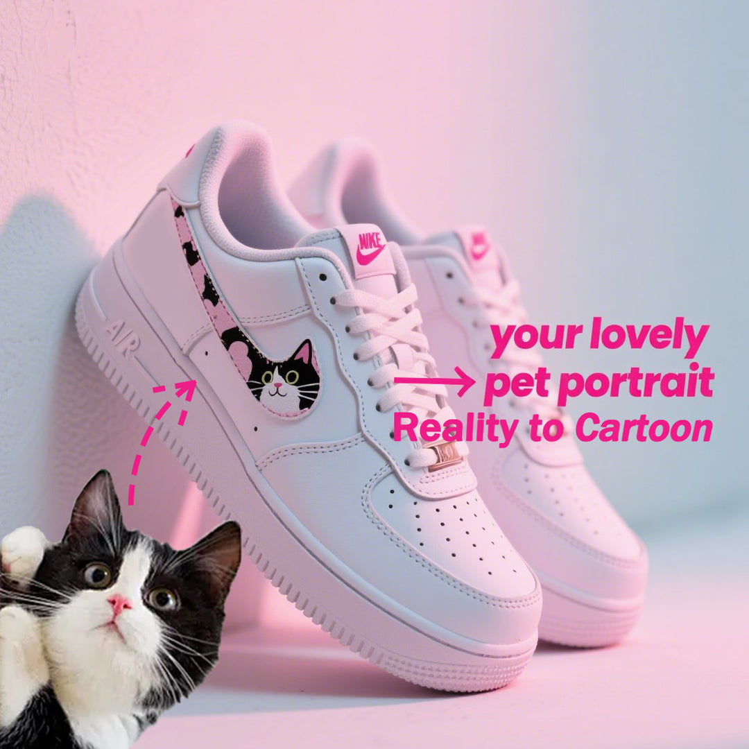 Custom Air Force 1 Pet Portrait Hand-drawn