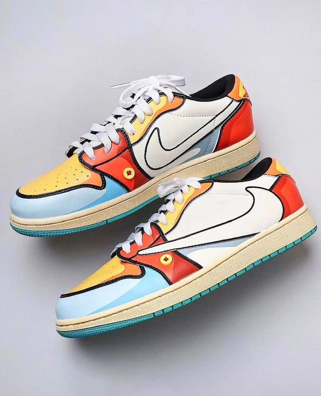Custom Air Force 1 Yellow White Red