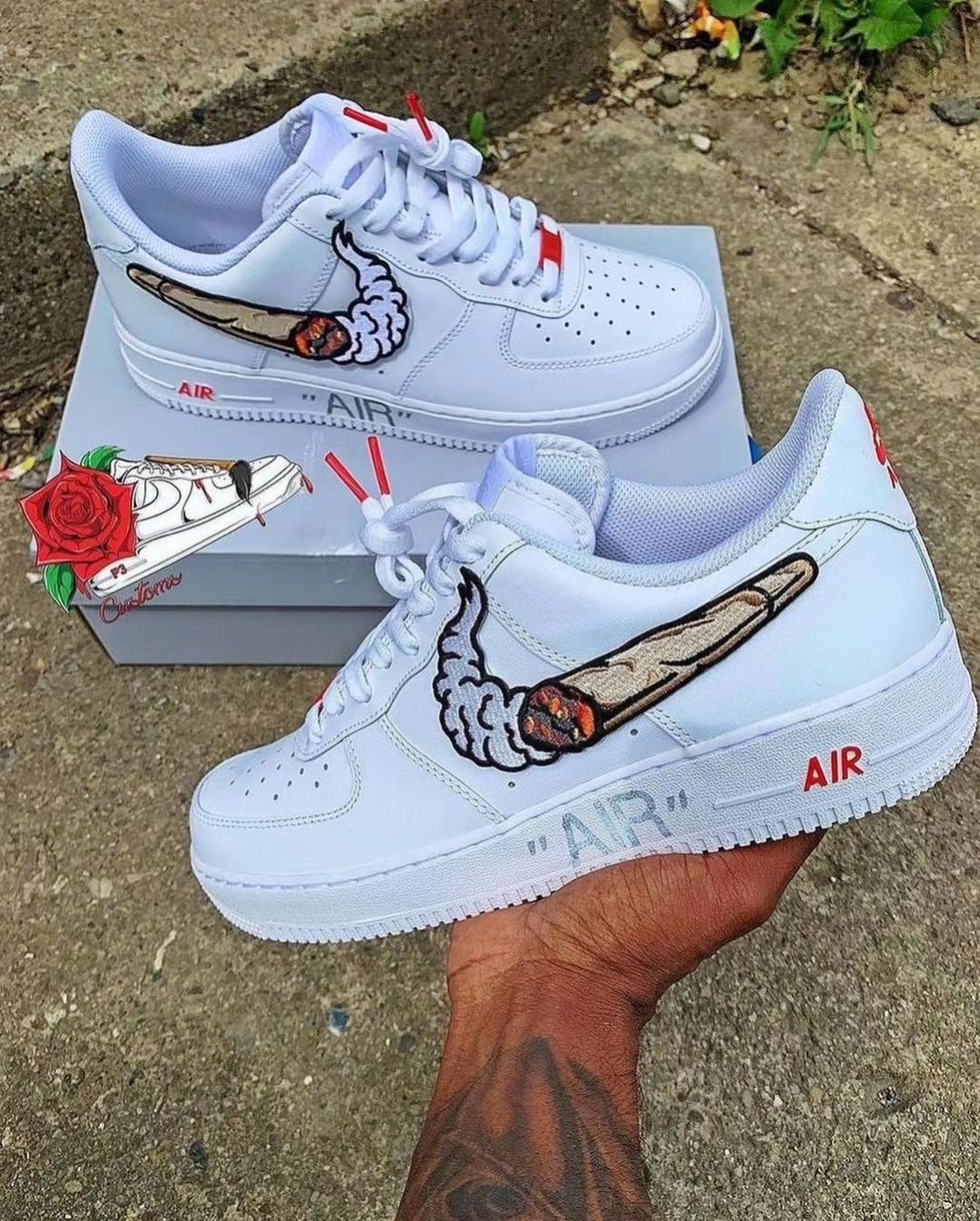 Custom Air Force 1 Touch Swoosh White