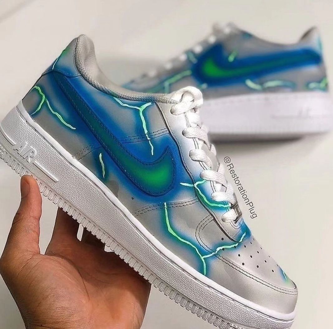 Custom Air Force 1 Green Lightning