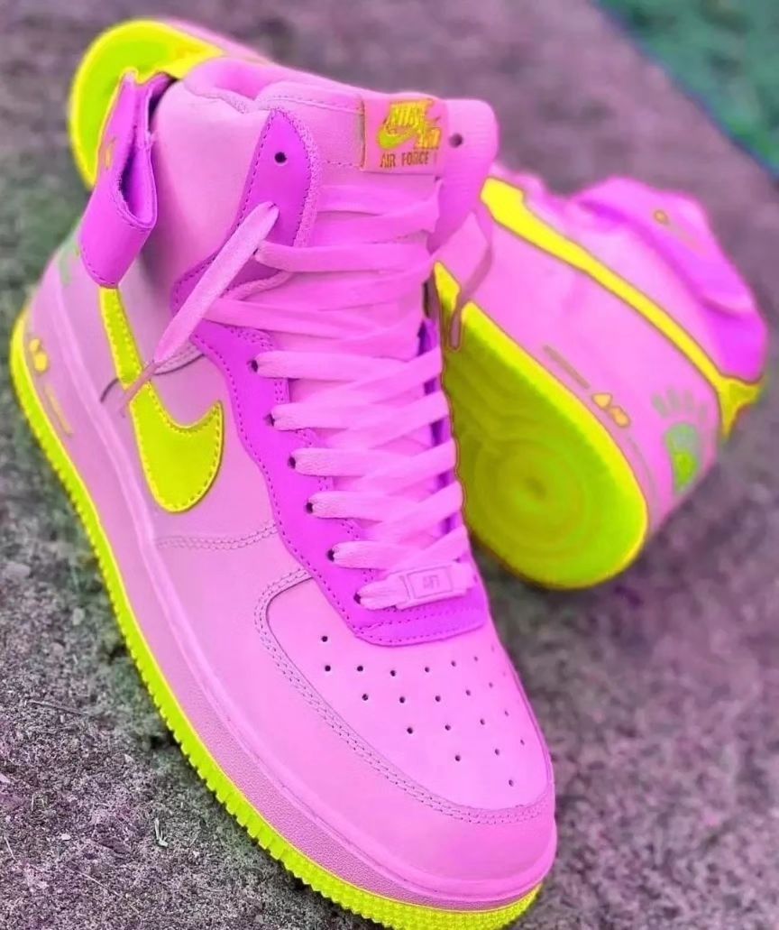 Custom Air Force 1 Pink Yellow