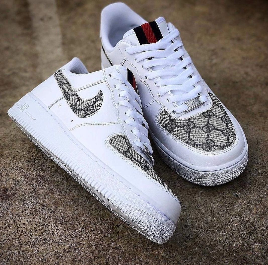 Custom Air Force 1  Guci Logo Font GG