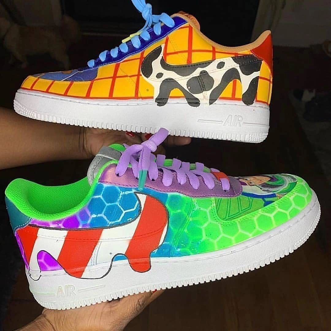 Custom Air Force 1 Grid Orange Red Green Blue