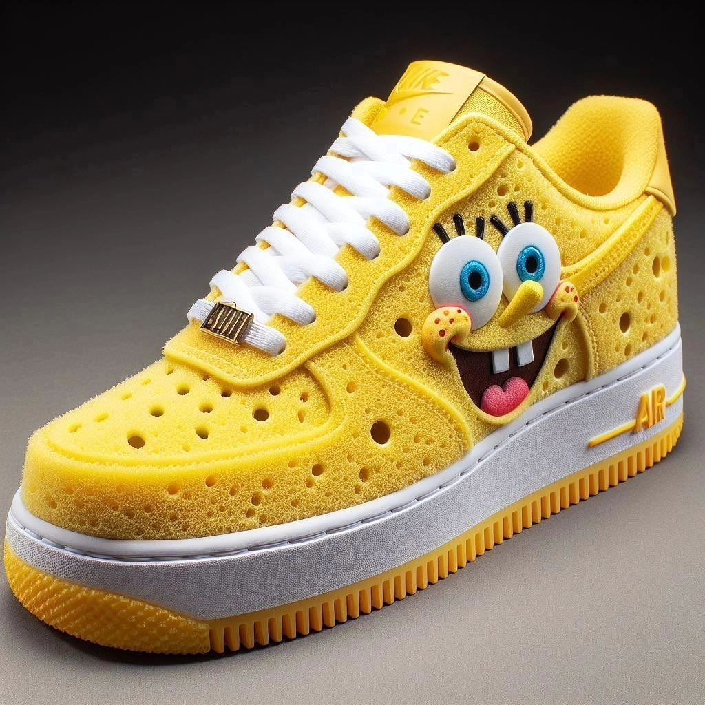 Custom Air Force 1 Yellow Sponge