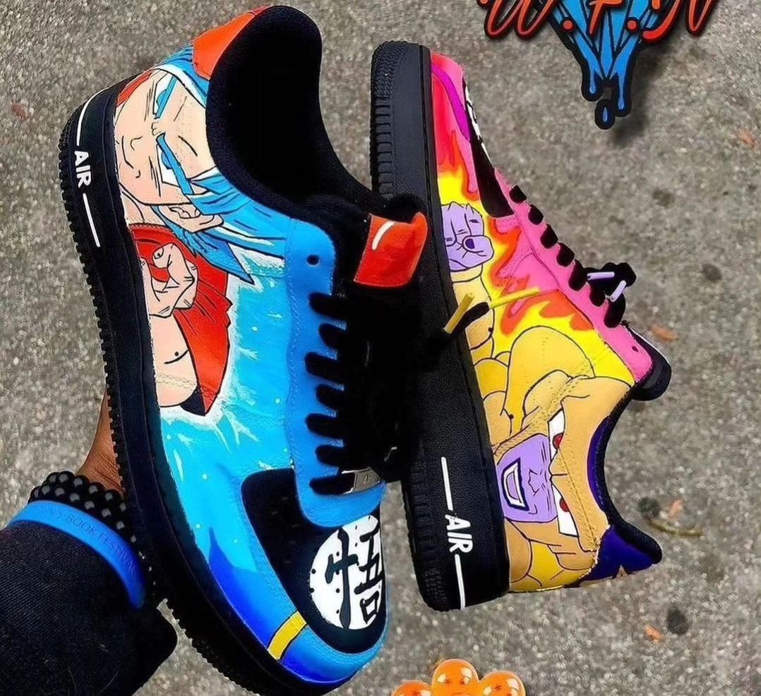 Custom Air Force 1 Cartoon Blue Red Yellow Pink