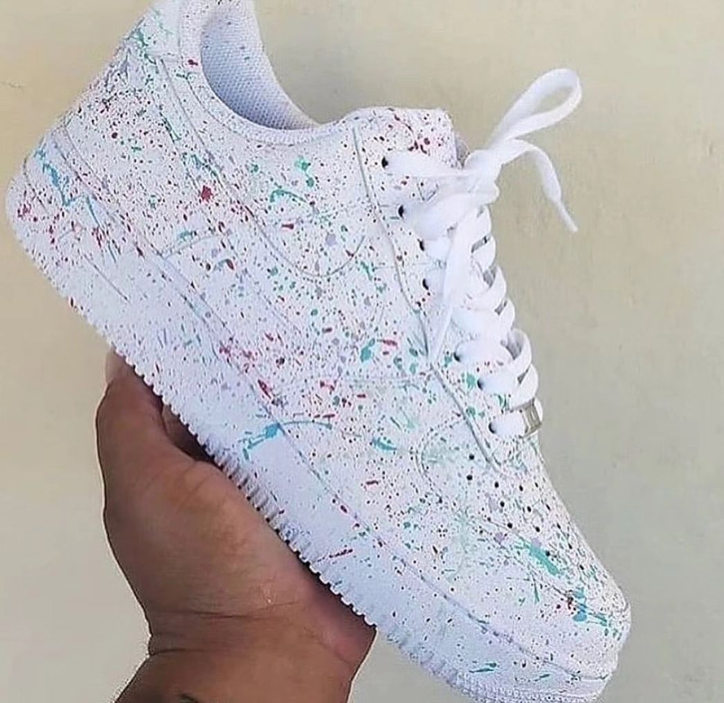 Custom Air Force 1 Spray Graffiti Green Red