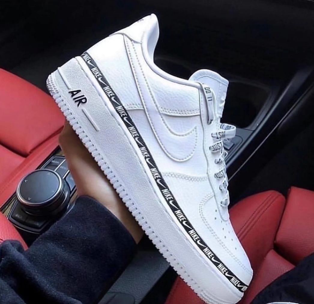 Custom Air Force 1 Black Nike Strip