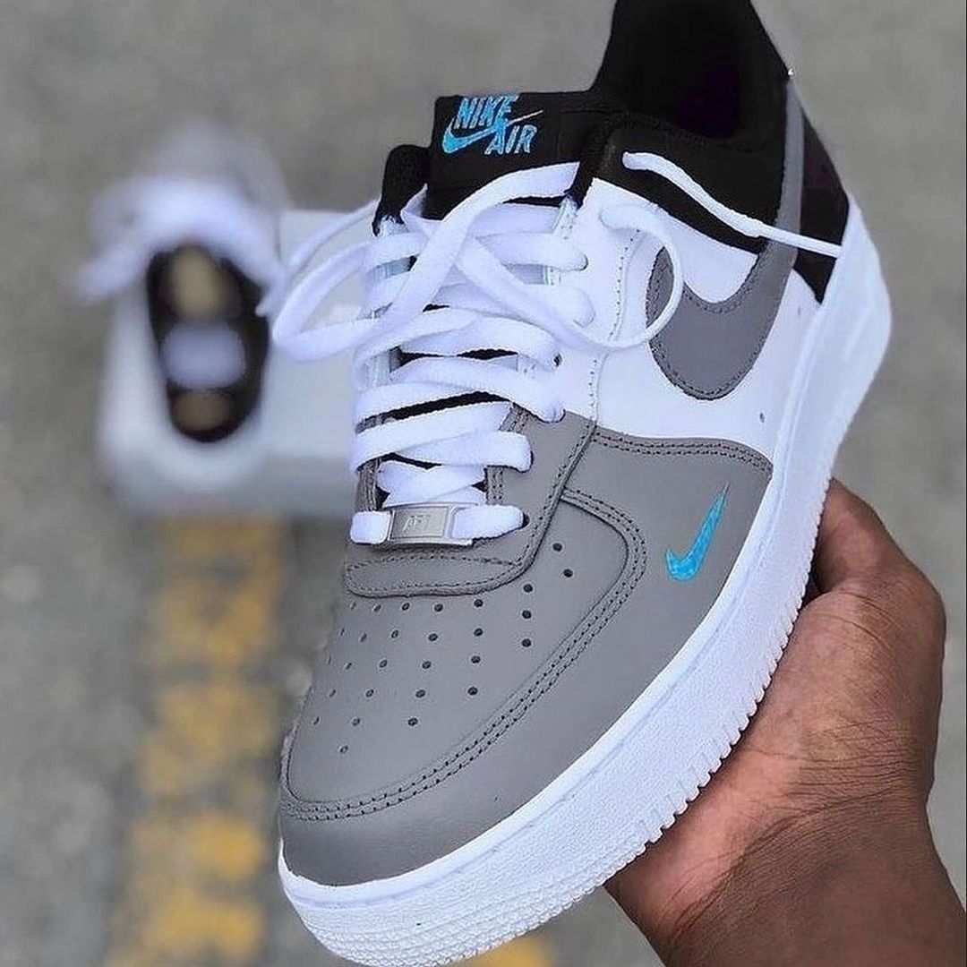 Custom Air Force 1 Gray Black White