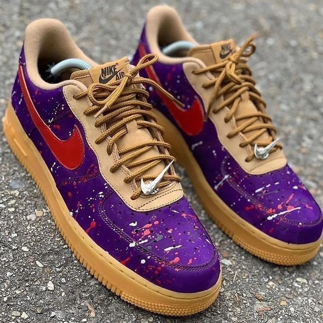 Custom Air Force 1 Red Purple Graffiti