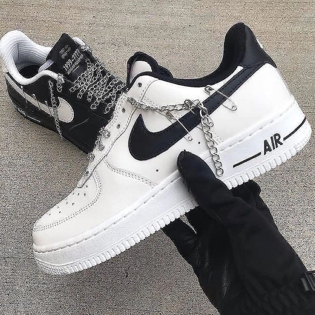 Custom Air Force 1 Metal Chain Black White