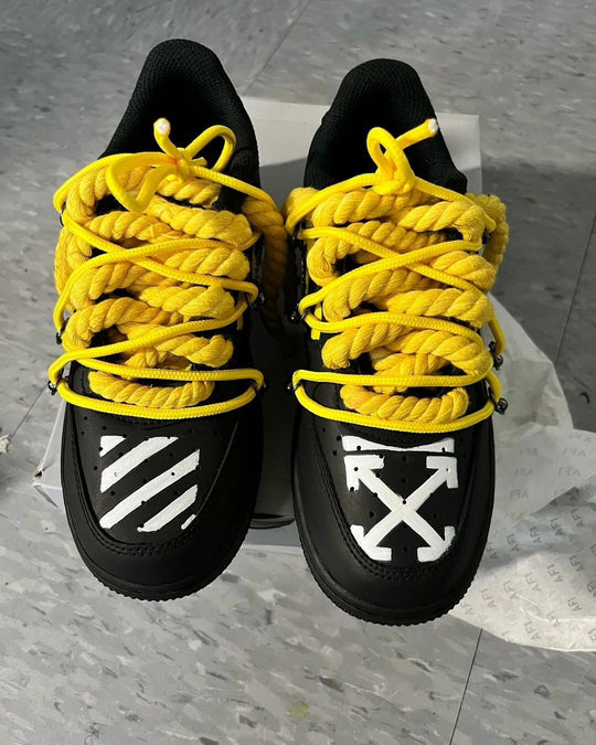 Custom Air Force 1 Extra Lace Black White