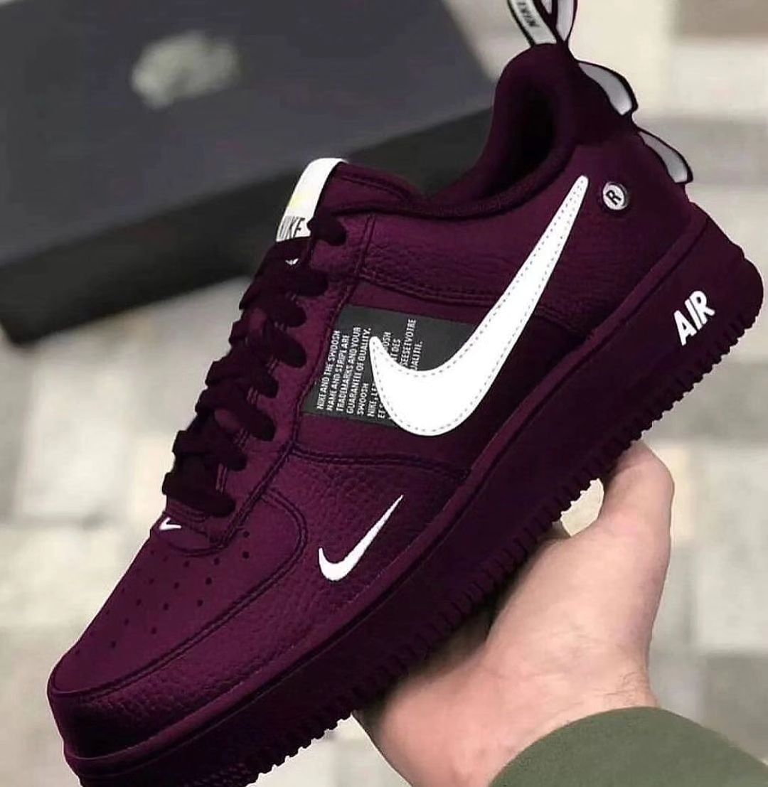 Custom Air Force 1 White Swoosh Font Purple