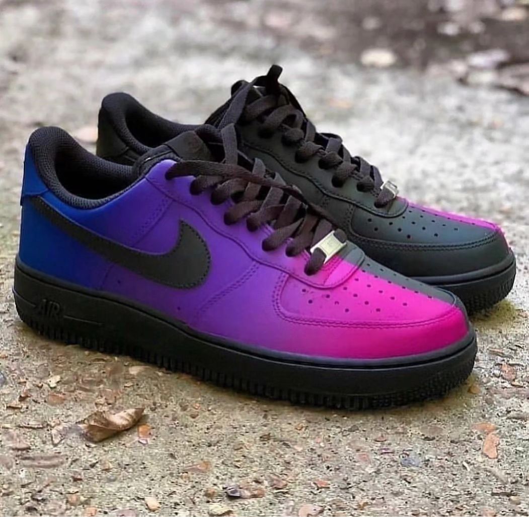 Custom Air Force 1 Purple Pink Blue Gradient