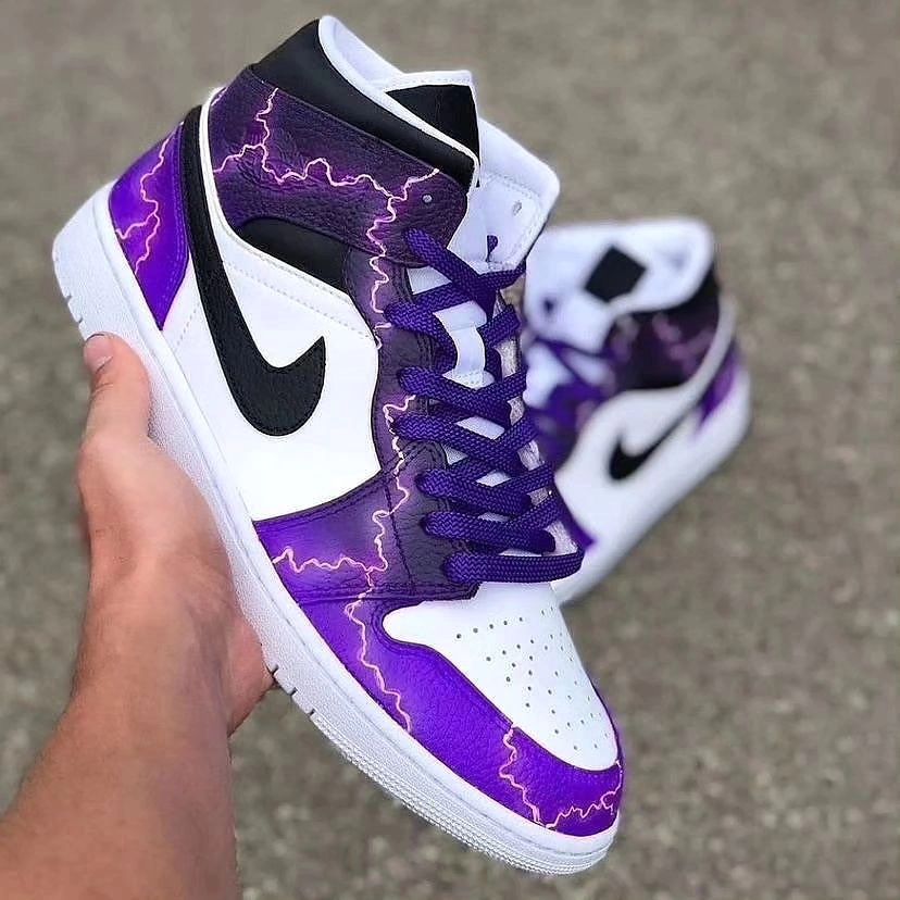 Custom Air Force 1 Purple Lightning White