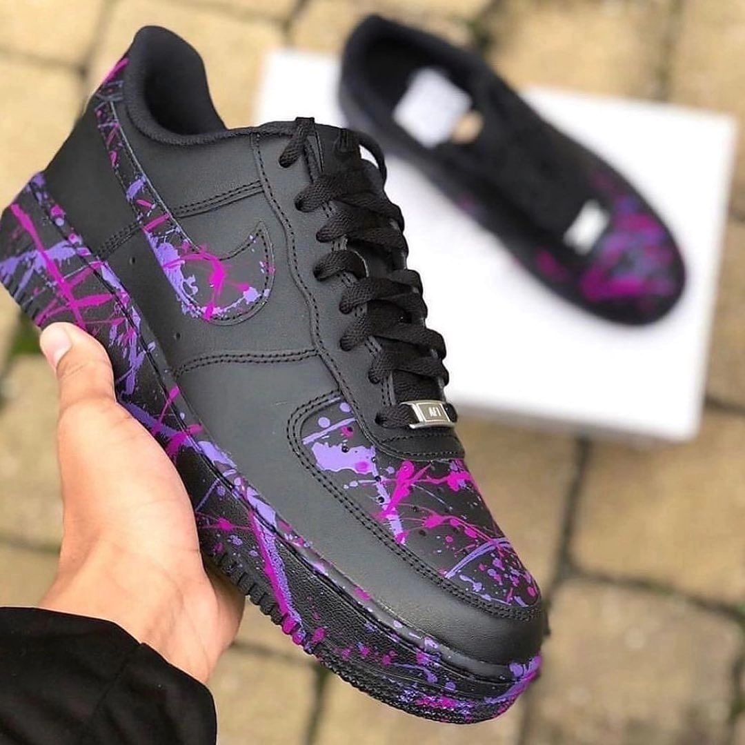 Custom Air Force 1 Black Purple