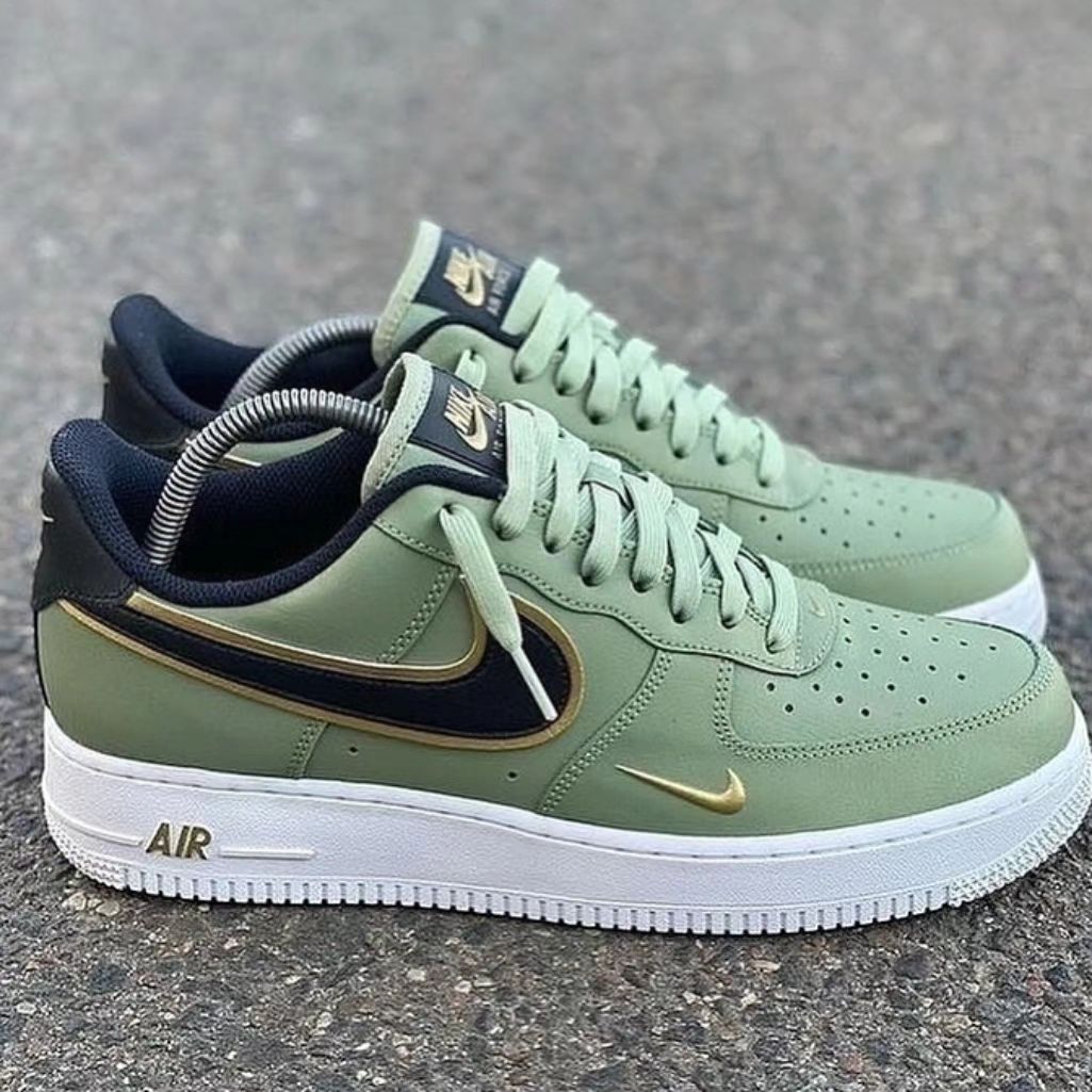 Custom Air Force 1 Red Green Black Swoosh