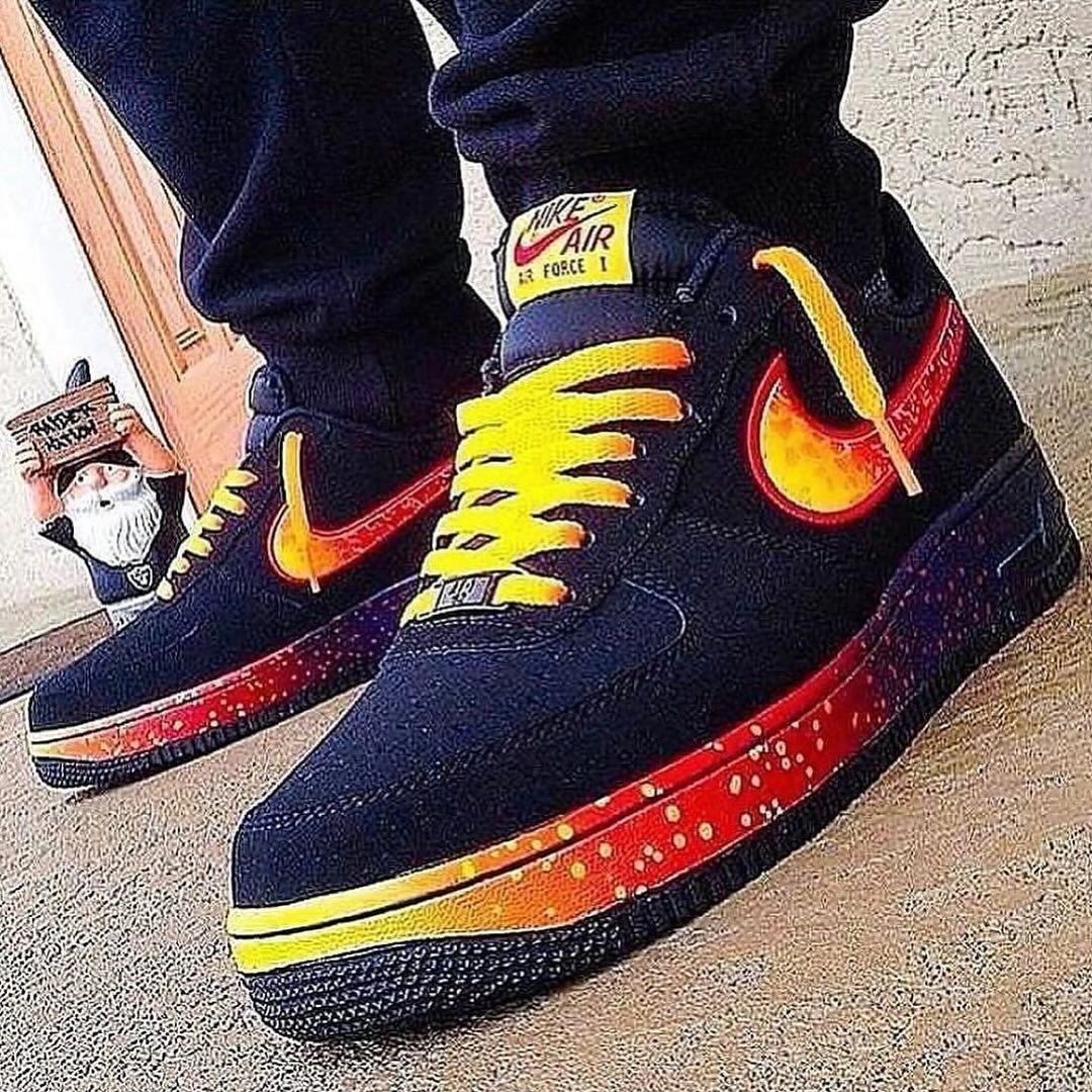 Custom Air Force 1 Dark Blue Spot Yellow