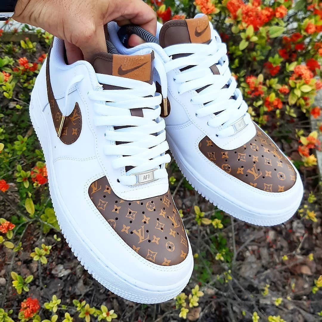 Custom Air Force 1 Brown Lv Logo