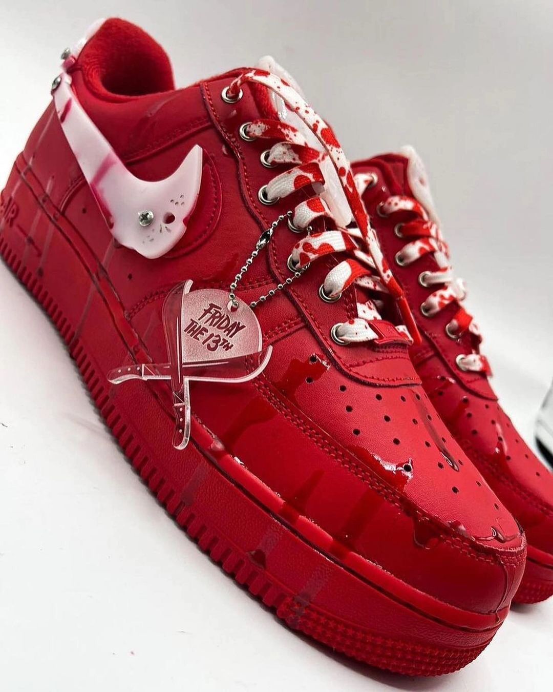 Custom Air Force 1 Blood White Swoosh Bloody