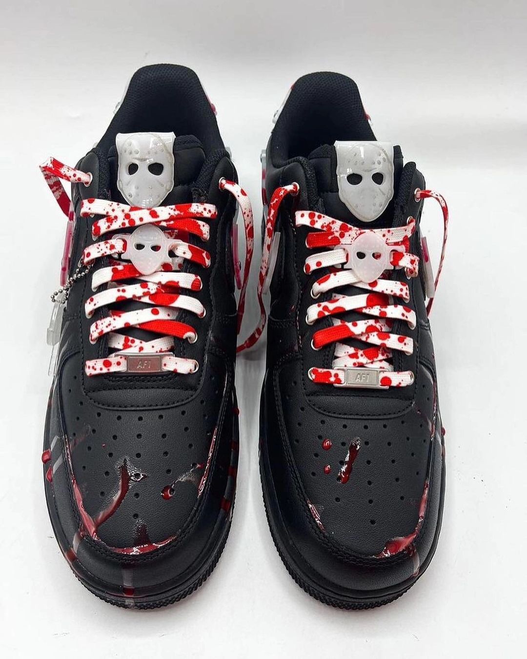 Custom Air Force 1 Black Red Bloody