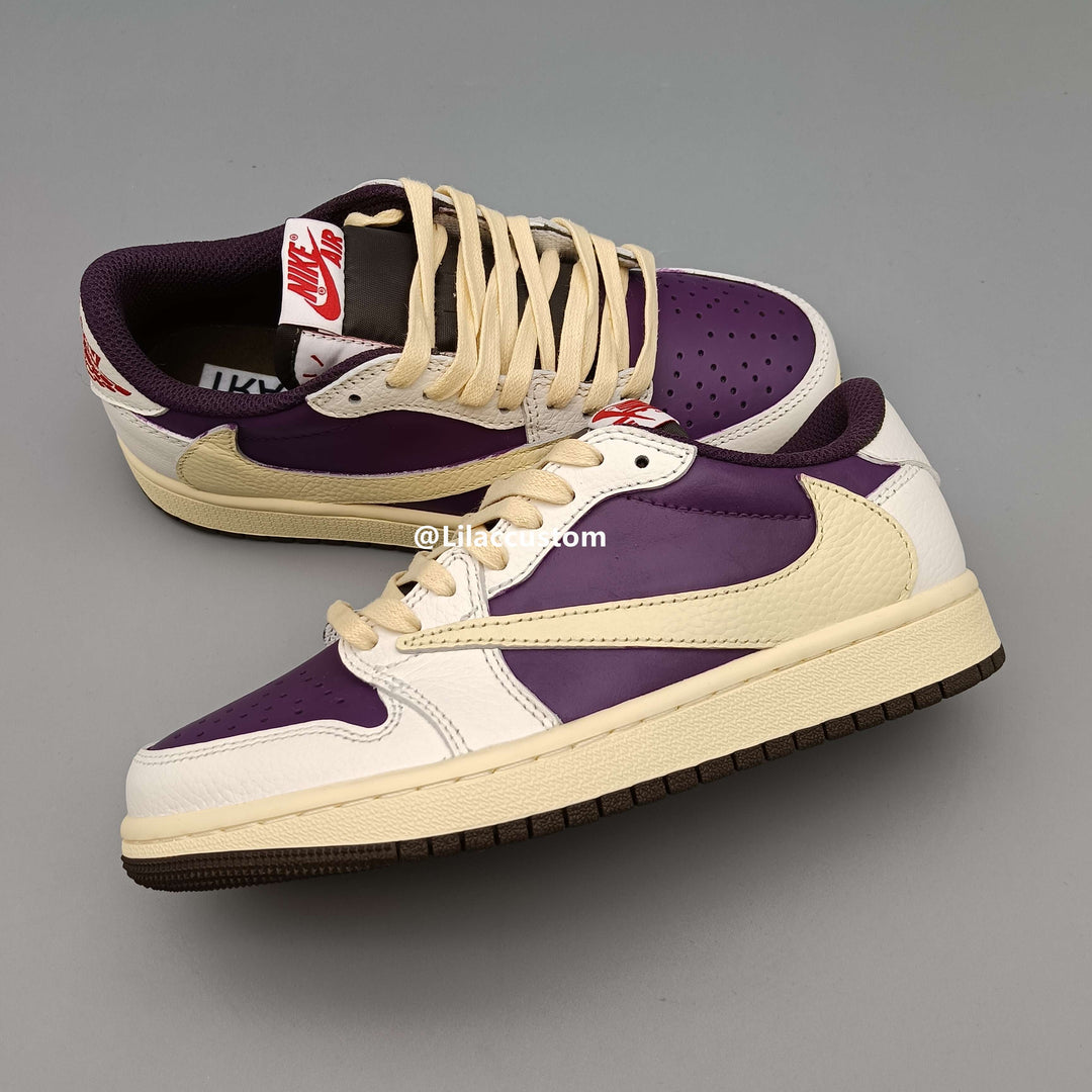 Nike Travis Scott×Air Jordan 1 Reversion Swoosh Purple Custom
