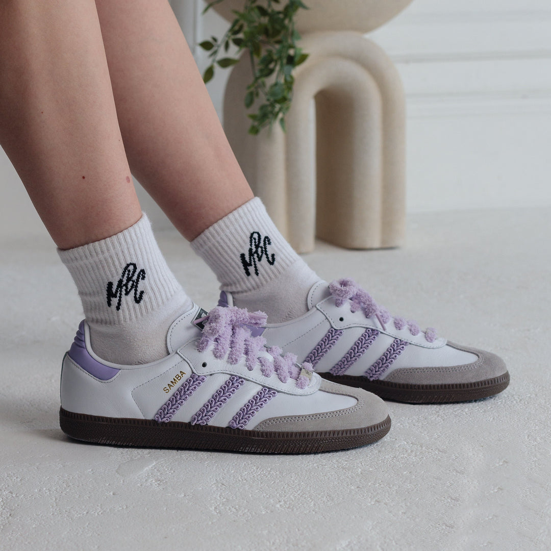 Custom Adidas Gray White Purple