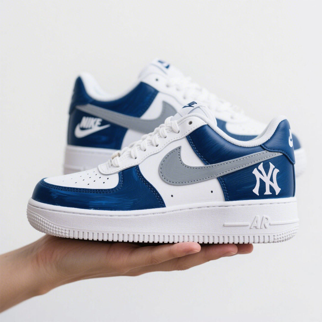 Custom Air Force 1 Blue White New York Yankees MLB