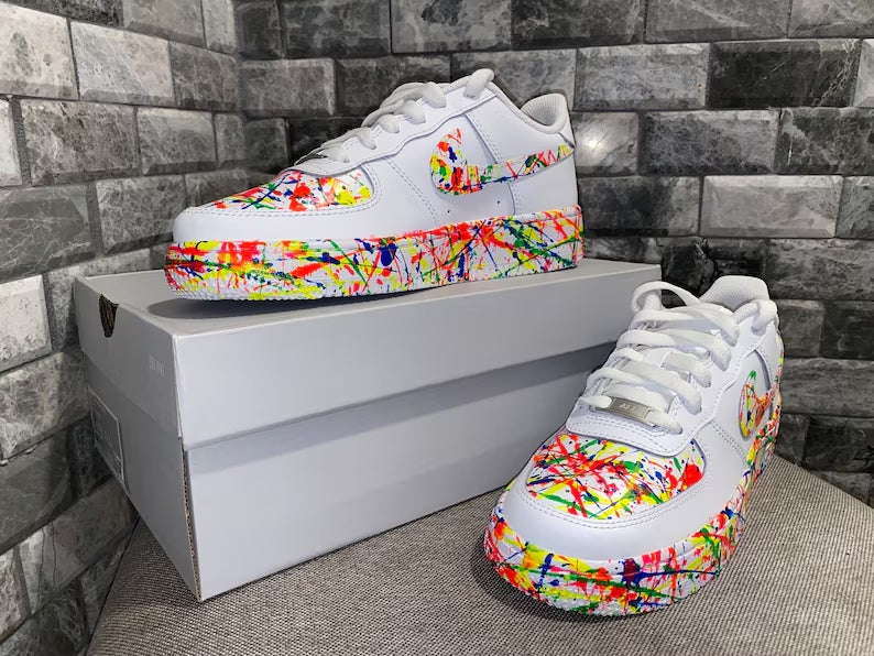 Custom Air Force 1 Colorful Splatter Pattern