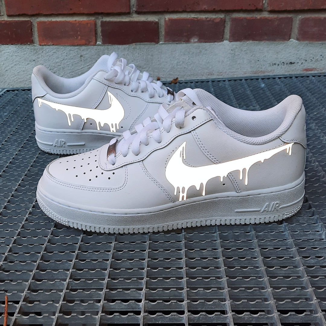 Custom Air Force 1 White Dripping Logo Design