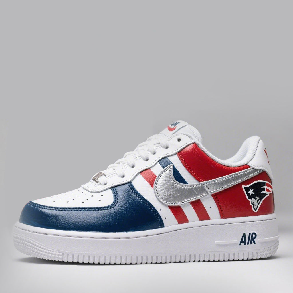 Custom Air Force 1 White Red Blue New England Patriots NFL