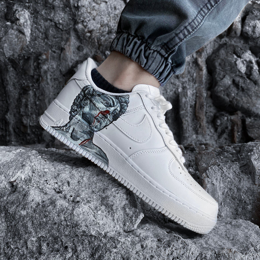 Custom Air Force 1 White Statue Pattern