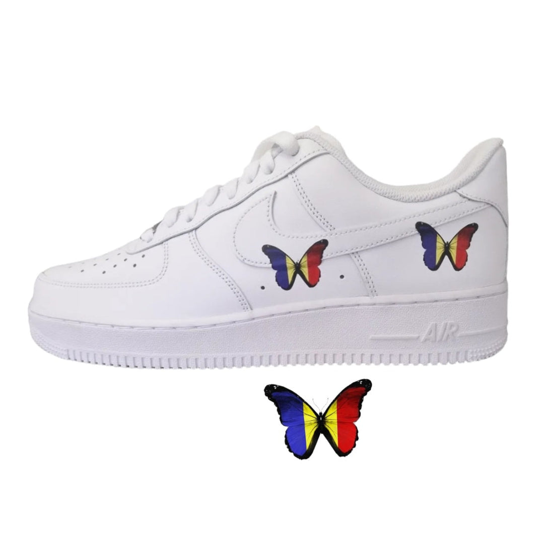Custom Air Force 1 White With Colorful Butterflies