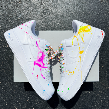 Custom Air Force 1 White With Colorful Splashes