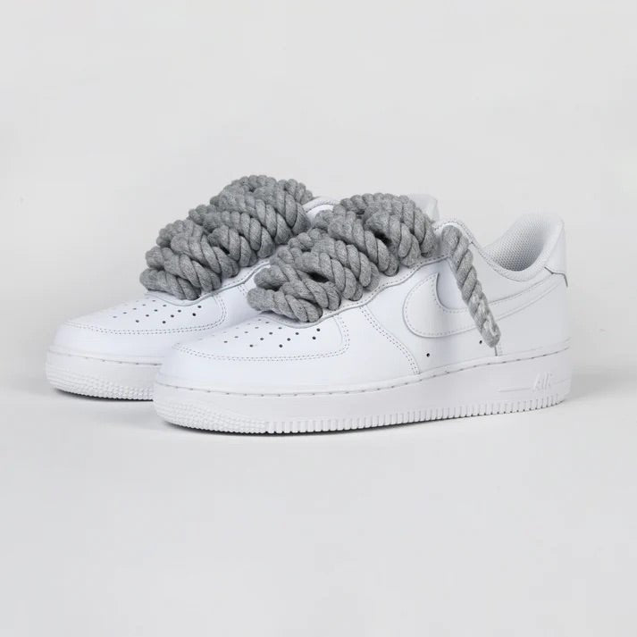 Custom Air Force 1 White With Grey Rope Design