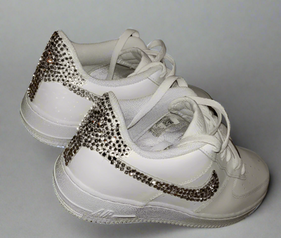 Custom Air Force 1 White With Silver Rhinestones