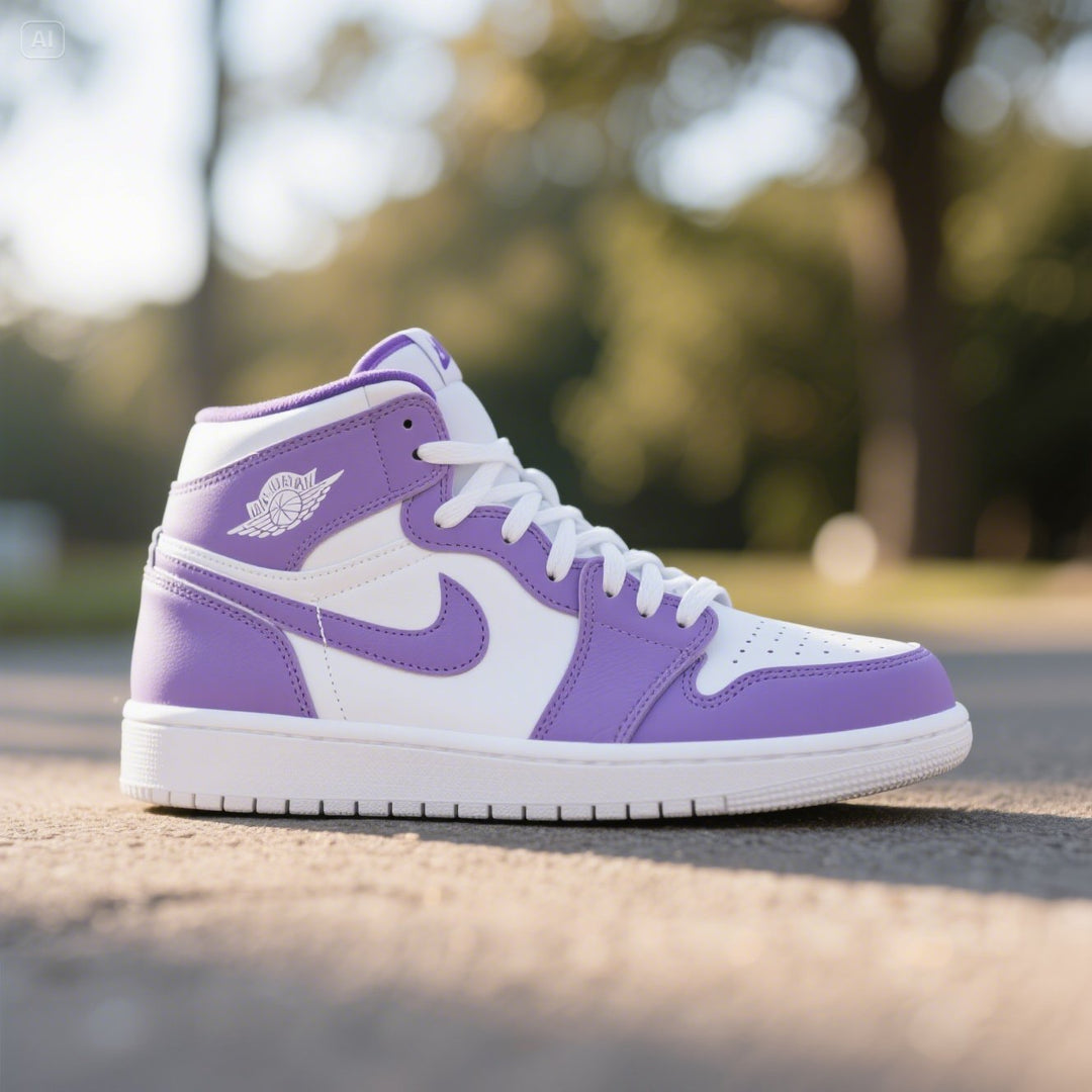 Custom Air Jordan 1 White And Purple