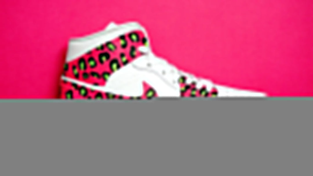 Custom Air Jordan 1 White Pink Leopard Print