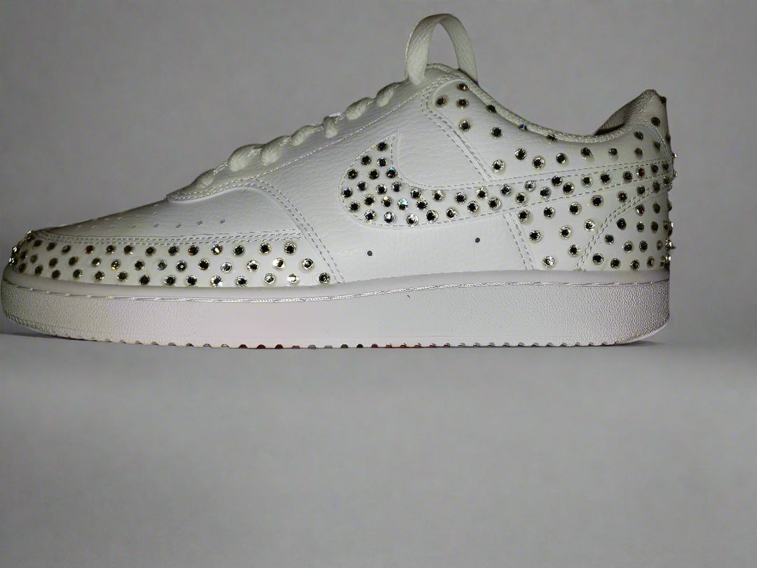 Custom Nike Court Vision White Rhinestones