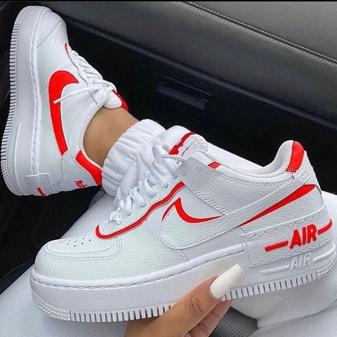 Custom Air Force 1 White Red Shadow
