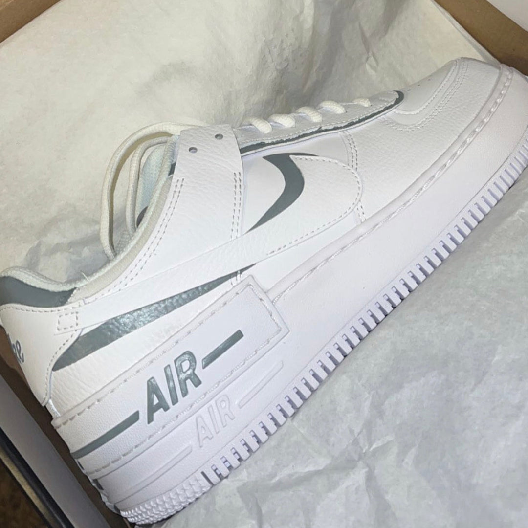 Custom Air Force 1 White Grey Shadow