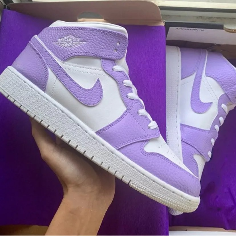 Custom Air Jordan 1 Lavender Purple