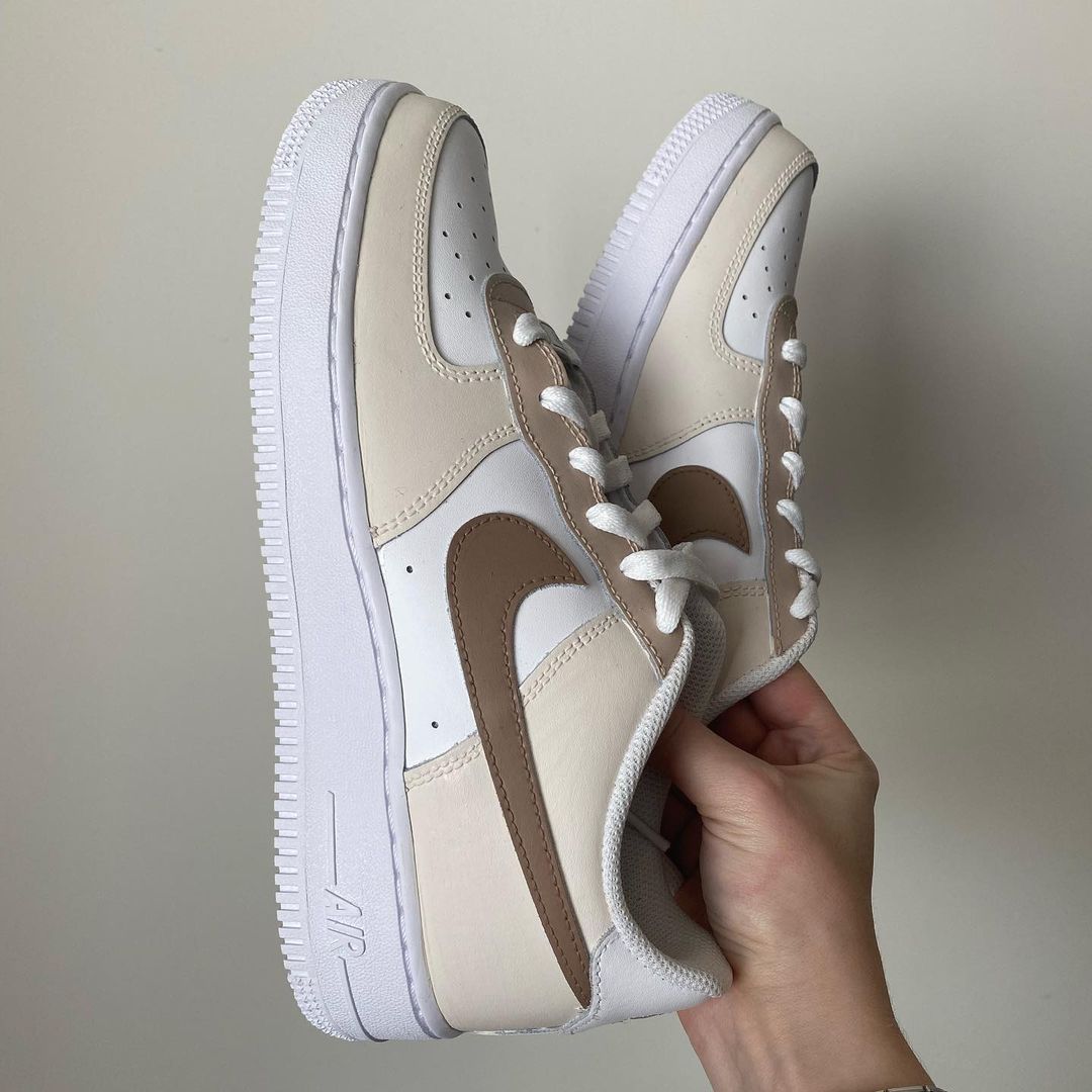 custom nike air force 1 brown beige