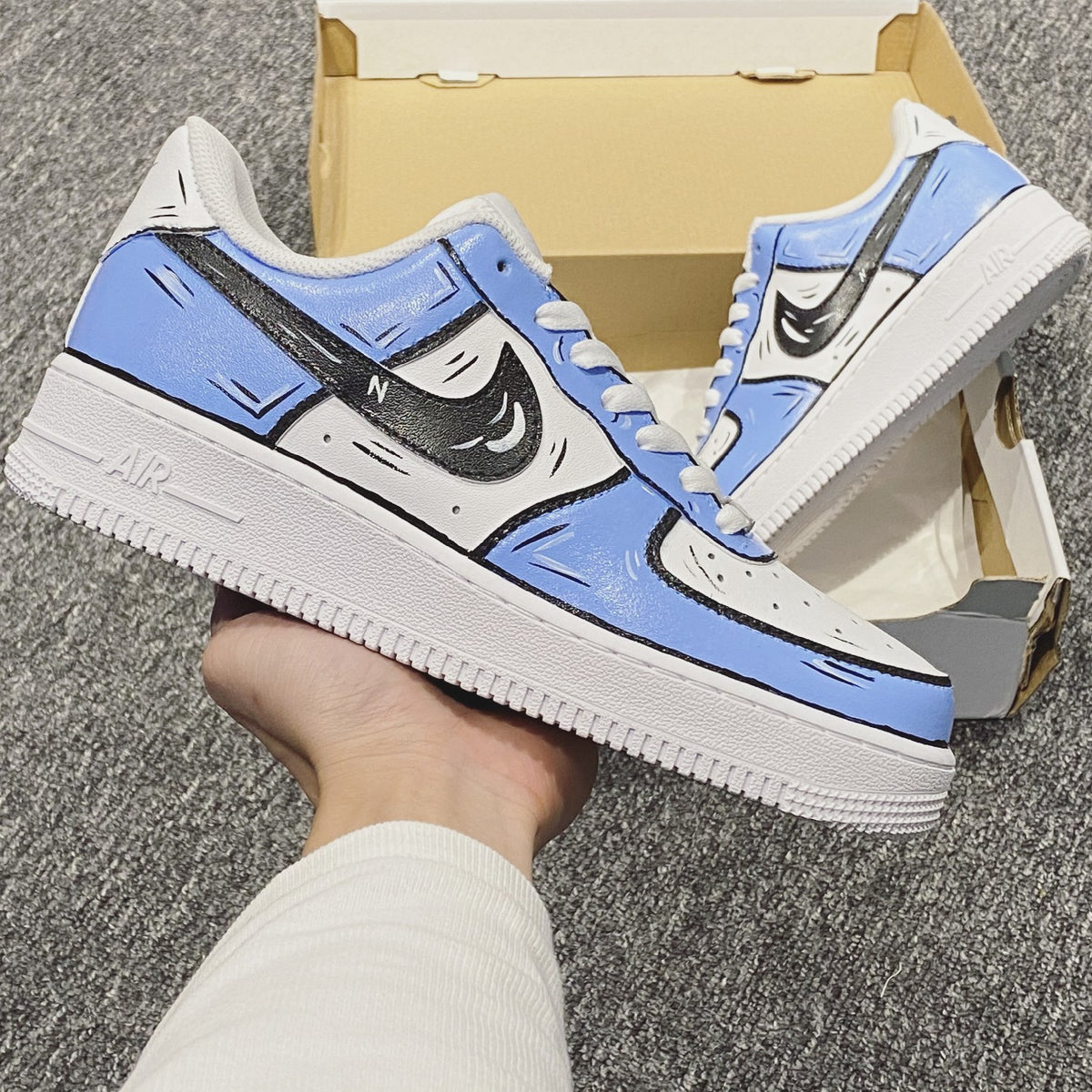 Blue Cartoon Custom Air Force 1 – unitecustom