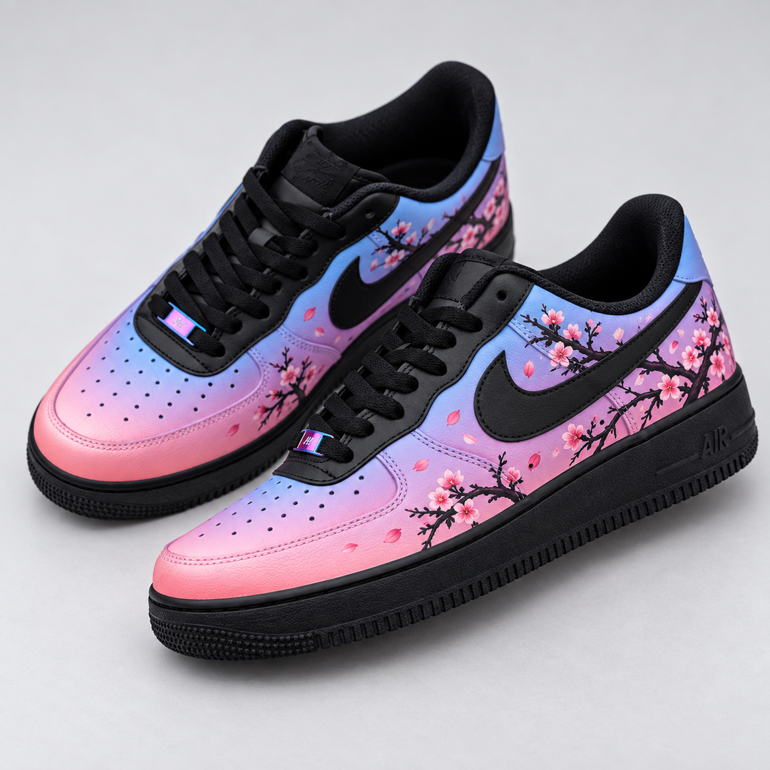Hand Painted Cherry Blossom Custom Air Force 1 Sneakers